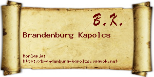 Brandenburg Kapolcs névjegykártya